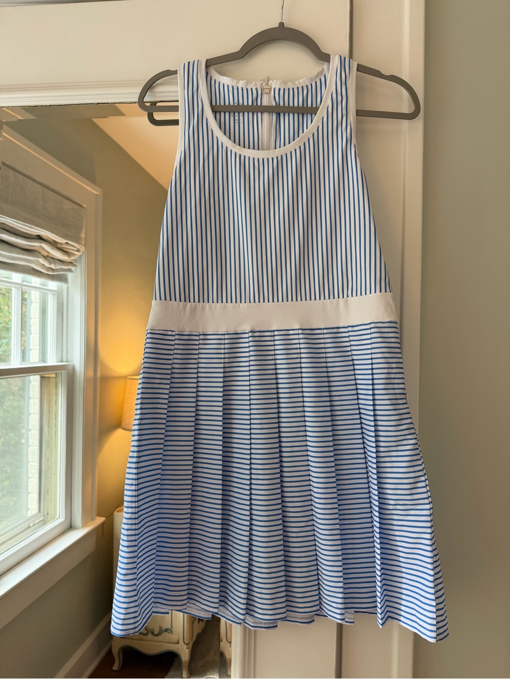 Addison Bay Blue and White Striped Sleeveless Dress